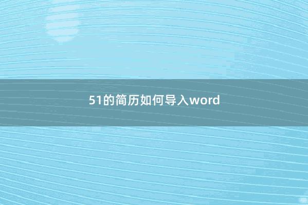 51的简历如何导入word