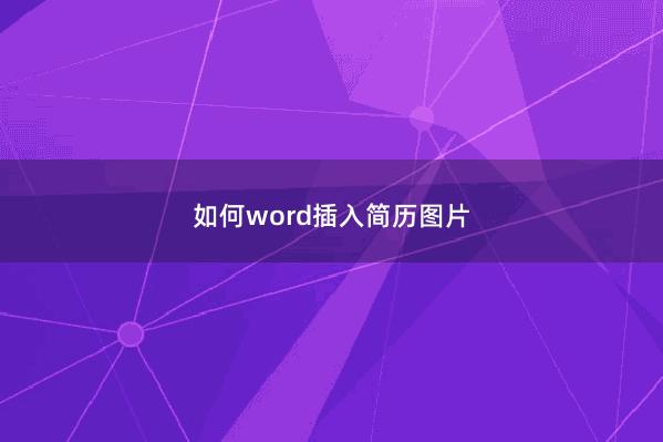 如何word插入简历图片 